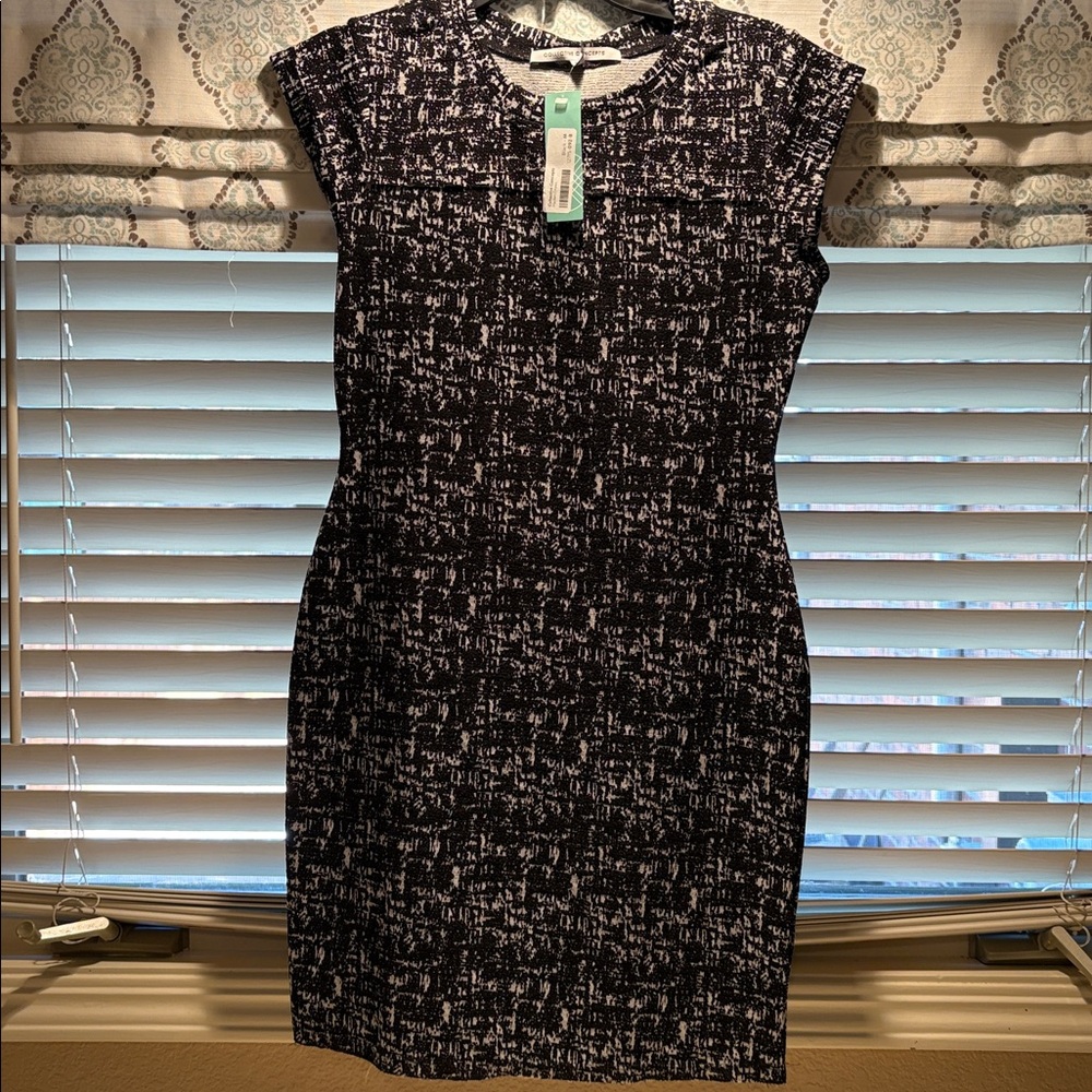 Collective concepts Chic Black and White Patterned Dress